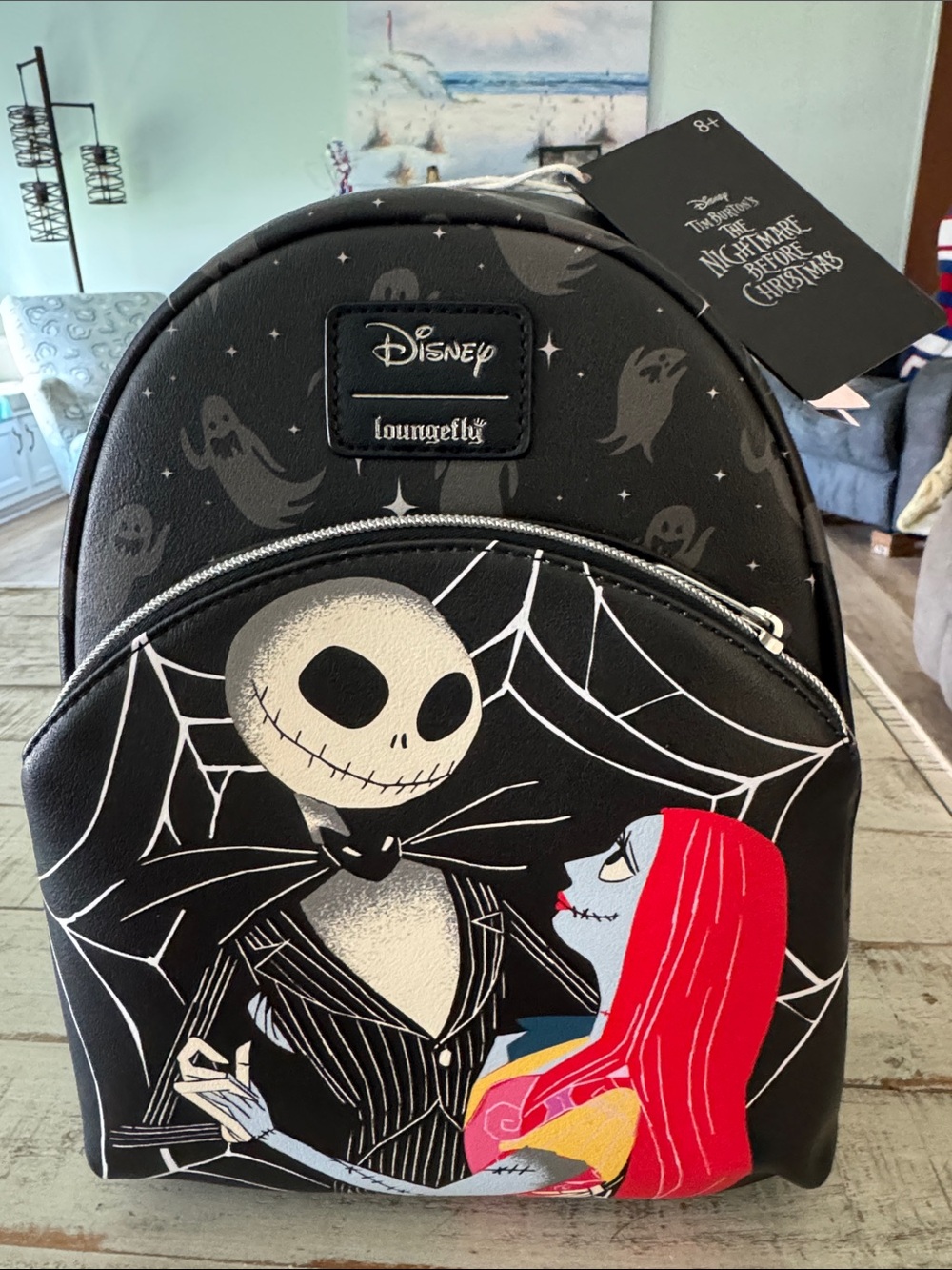 Disney Loungefly The Nightmare Before Christmas Jack & Sally Black  Backpack